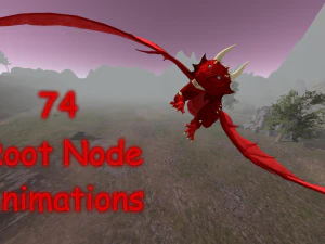 set di draghi animati Modello 3D