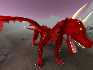 animated dragon set 3D Model