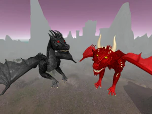 animated dragon set 3D Model