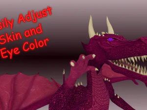 animated dragon set 3D Model
