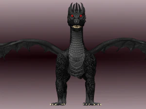 animated dragon set 3D Model