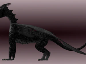 animated dragon set 3D Model
