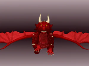 animated dragon set 3D Model