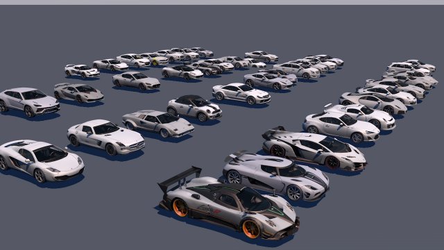 low poly vr game ready pack of sports cars low-poly 3D मॉडल .c4d .max .obj .3ds .fbx .stl .blend 