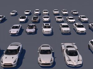 low poly vr game ready pack of sports cars low-poly 3D मॉडल