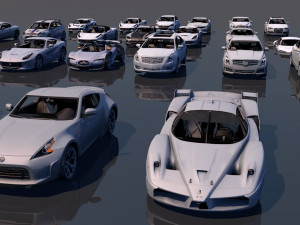 low poly vr game ready pack of sports cars low-poly 3D मॉडल