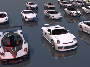low poly vr game ready pack of sports cars low-poly 3D मॉडल