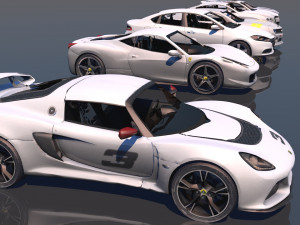 low poly vr game ready pack of sports cars low-poly 3D मॉडल