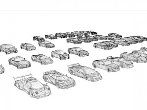 low poly vr game ready pack of sports cars low-poly 3D मॉडल
