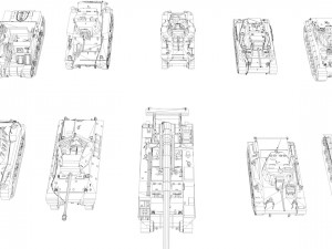 pack of 22 high detailed low poly military tanks vr ar low-poly 3D Model