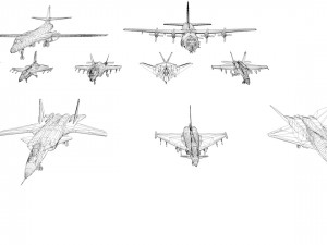 pack of 19 high detailed modern military aircraft vr ar low-poly 3D 모델