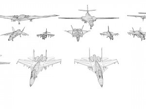 pack of 19 high detailed modern military aircraft vr ar low-poly 3D 모델