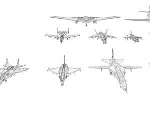 pack of 19 high detailed modern military aircraft vr ar low-poly 3D 모델
