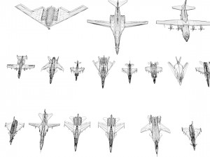pack of 19 high detailed modern military aircraft vr ar low-poly 3D 모델