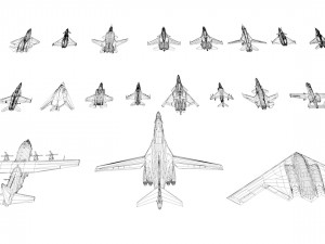 pack of 19 high detailed modern military aircraft vr ar low-poly 3D 모델