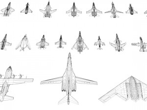 pack of 19 high detailed modern military aircraft vr ar low-poly 3D 모델
