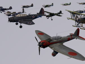 pack of 23 extreme low poly world war air planes vr - ar - low-poly 3Dモデル