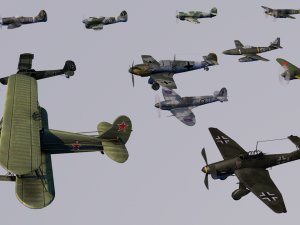 pack of 23 extreme low poly world war air planes vr - ar - low-poly 3Dモデル