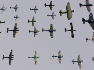 pack of 23 extreme low poly world war air planes vr - ar - low-poly 3Dモデル