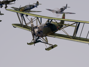 pack of 23 extreme low poly world war air planes vr - ar - low-poly 3Dモデル