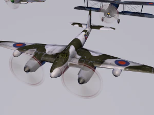 pack of 23 extreme low poly world war air planes vr - ar - low-poly 3D Model