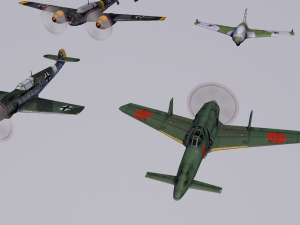 pack of 23 extreme low poly world war air planes vr - ar - low-poly 3Dモデル