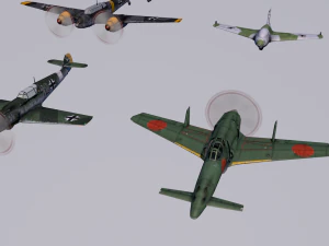 pack of 23 extreme low poly world war air planes vr - ar - low-poly 3D Model