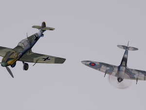 pack of 23 extreme low poly world war air planes vr - ar - low-poly 3Dモデル