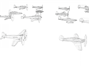 pack of 23 extreme low poly world war air planes vr - ar - low-poly 3Dモデル