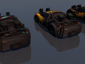 low poly vr ar game ready pack of 9 monster sports cars vr - ar - low-poly 3D 모델