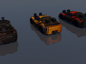 low poly vr ar game ready pack of 9 monster sports cars vr - ar - low-poly 3D 모델
