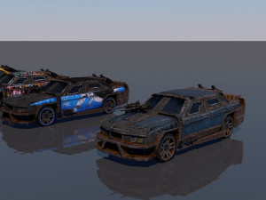 low poly vr ar game ready pack of 9 monster sports cars vr - ar - low-poly 3D 모델