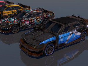 low poly vr ar game ready pack of 9 monster sports cars vr - ar - low-poly 3D 모델