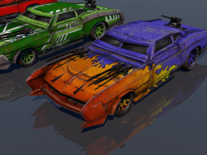 low poly vr ar game ready pack of 9 monster sports cars vr - ar - low-poly 3D 모델