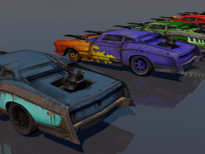 low poly vr ar game ready pack of 9 monster sports cars vr - ar - low-poly 3D 모델