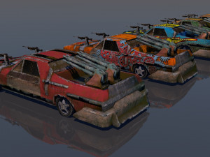 low poly vr ar game ready pack of 9 monster sports cars vr - ar - low-poly 3D 모델
