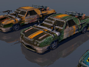 low poly vr ar game ready pack of 9 monster sports cars vr - ar - low-poly 3D 모델