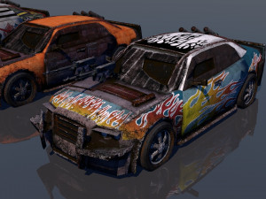 low poly vr ar game ready pack of 9 monster sports cars vr - ar - low-poly 3D 모델