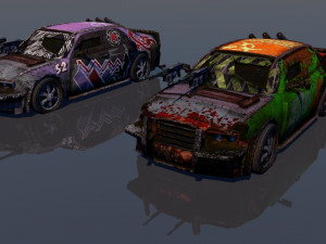 low poly vr ar game ready pack of 9 monster sports cars vr - ar - low-poly 3D 모델