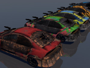 low poly vr ar game ready pack of 9 monster sports cars vr - ar - low-poly 3D 모델