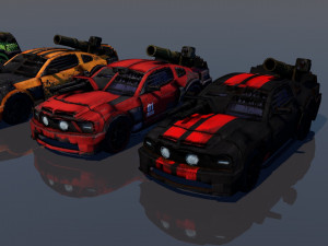 low poly vr ar game ready pack of 9 monster sports cars vr - ar - low-poly 3D 모델