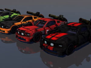 low poly vr ar game ready pack of 9 monster sports cars vr - ar - low-poly 3D 모델