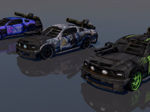 low poly vr ar game ready pack of 9 monster sports cars vr - ar - low-poly 3D 모델