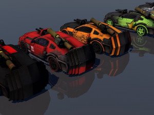 low poly vr ar game ready pack of 9 monster sports cars vr - ar - low-poly 3D 모델