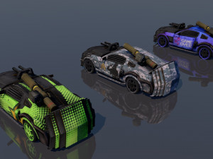 low poly vr ar game ready pack of 9 monster sports cars vr - ar - low-poly 3D 모델