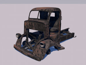 low poly vr game ready pack of six wrecked destroyed vehicles low-poly 3D Modell