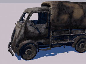 low poly vr game ready pack of six wrecked destroyed vehicles low-poly 3D Modell