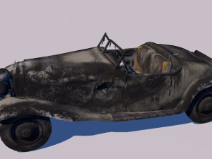 low poly vr game ready pack of six wrecked destroyed vehicles low-poly 3D Modell
