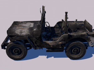 low poly vr game ready pack of six wrecked destroyed vehicles low-poly 3D Modell