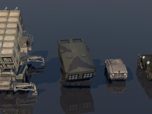 low poly vr ar ready game ready military vehicles vr - ar - low-poly Modelo 3D